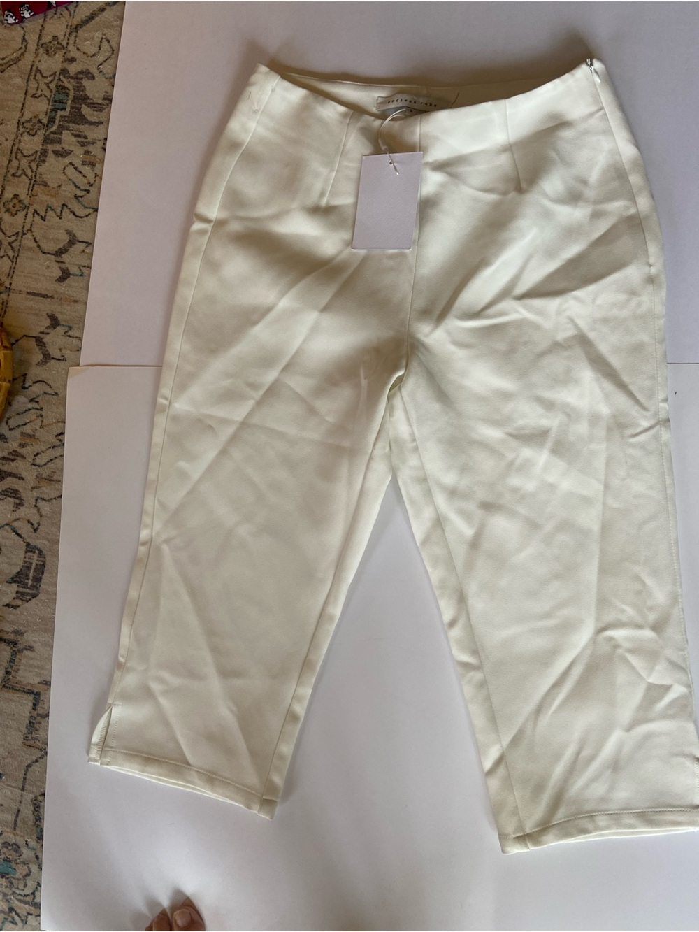 Endless Rose Cream Straight-Leg Capri’s.